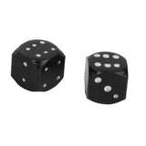 Maxbell 2x2Pcs Dice Valve Stem Caps Motorcycle Car Truck Bike Tire Wheel Cover Black