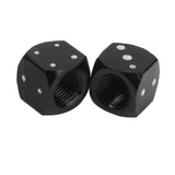 Maxbell 2x2Pcs Dice Valve Stem Caps Motorcycle Car Truck Bike Tire Wheel Cover Black