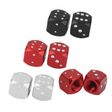 Maxbell 2x2Pcs Dice Valve Stem Caps Motorcycle Car Truck Bike Tire Wheel Cover Black