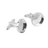 Maxbell 20 Pieces Round Blank Settings Base Pad Cufflinks Findings Making