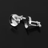Maxbell 20 Pieces Round Blank Settings Base Pad Cufflinks Findings Making