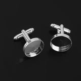 Maxbell 20 Pieces Round Blank Settings Base Pad Cufflinks Findings Making