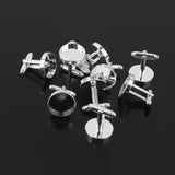 Maxbell 20 Pieces Round Blank Settings Base Pad Cufflinks Findings Making