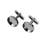 Maxbell 2x10Pcs 16mm Vintage Round Blank Settings Base Pad Cuff Links DIY Cufflinks