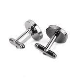Maxbell 2x10Pcs 16mm Vintage Round Blank Settings Base Pad Cuff Links DIY Cufflinks