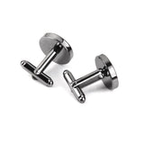 Maxbell 2x10Pcs 16mm Vintage Round Blank Settings Base Pad Cuff Links DIY Cufflinks