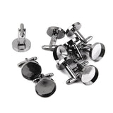 Maxbell 2x10Pcs 16mm Vintage Round Blank Settings Base Pad Cuff Links DIY Cufflinks