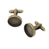 Maxbell 3x10Pcs 16mm Round Blank Settings Base Pad Cuff Links Cufflinks Antique Bronze