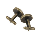Maxbell 2x10Pcs 16mm Round Blank Settings Base Pad Cuff Links Cufflinks Antique Bronze