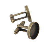 Maxbell 3x10Pcs 16mm Round Blank Settings Base Pad Cuff Links Cufflinks Antique Bronze