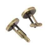 Maxbell 20 Pieces Round Blank Settings Base Pad Cufflinks Findings Making