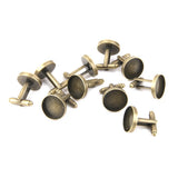 Maxbell 3x10Pcs 16mm Round Blank Settings Base Pad Cuff Links Cufflinks Antique Bronze