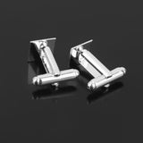 Maxbell 2x20Pcs Fashion Silver 10mm Flat Square Blank Settings Cuff Links Cufflinks