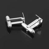 Maxbell 2x20Pcs Fashion Silver 10mm Flat Square Blank Settings Cuff Links Cufflinks