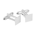 Maxbell 2x20Pcs Fashion Silver 10mm Flat Square Blank Settings Cuff Links Cufflinks