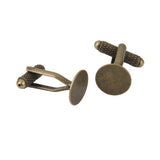 Maxbell 2x20Pcs Antique Bronze 12mm Flat Round Blank Settings Cuff Links Cufflinks