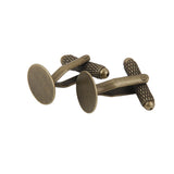 Maxbell 2x20Pcs Antique Bronze 12mm Flat Round Blank Settings Cuff Links Cufflinks
