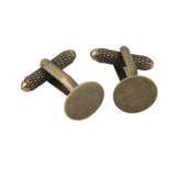 Maxbell 2x20Pcs Antique Bronze 12mm Flat Round Blank Settings Cuff Links Cufflinks