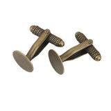 Maxbell 2x20Pcs Antique Bronze 12mm Flat Round Blank Settings Cuff Links Cufflinks
