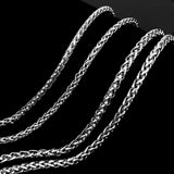 Maxbell 3x4mm 20" MENS Silver Stainless Steel Wheat Braided Chain Necklace