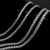 Maxbell 3x4mm 20" MENS Silver Stainless Steel Wheat Braided Chain Necklace