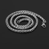 Maxbell 3x4mm 20" MENS Silver Stainless Steel Wheat Braided Chain Necklace