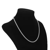 Maxbell 3x4mm 20" MENS Silver Stainless Steel Wheat Braided Chain Necklace