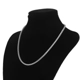 Maxbell 3x4mm 20" MENS Silver Stainless Steel Wheat Braided Chain Necklace