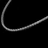 Maxbell 3x4mm 20" MENS Silver Stainless Steel Wheat Braided Chain Necklace