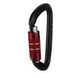 Maxbell 3xSelf Locking Mountaineering Climbing Aluminum Carabiner 26KN - Black Red