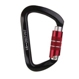 Maxbell 3xSelf Locking Mountaineering Climbing Aluminum Carabiner 26KN - Black Red