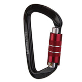 Maxbell 3xSelf Locking Mountaineering Climbing Aluminum Carabiner 26KN - Black Red