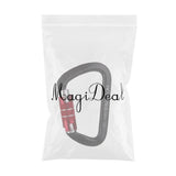Maxbell 3xSelf Locking Mountaineering Climbing Aluminum Carabiner 26KN - Black Red