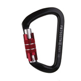 Maxbell 3xSelf Locking Mountaineering Climbing Aluminum Carabiner 26KN - Black Red