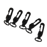 Maxbell 4x5pcs Rotatable Black Plastic Snap Clip Carabiners Hanging Hooks Keychain