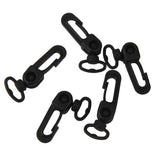 Maxbell 4x5pcs Rotatable Black Plastic Snap Clip Carabiners Hanging Hooks Keychain