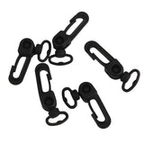 Maxbell 4x5pcs Rotatable Black Plastic Snap Clip Carabiners Hanging Hooks Keychain