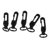 Maxbell 4x5pcs Rotatable Black Plastic Snap Clip Carabiners Hanging Hooks Keychain