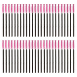 Maxbell 2x50Pcs Pro Disposable Mascara Wands Brush Eyelash Extension Applicator Makeup Rose Red