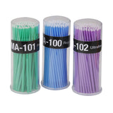 Maxbell 2x100 Eyelash Extension Micro Brushes Disposable Individual Makeup Kit Green