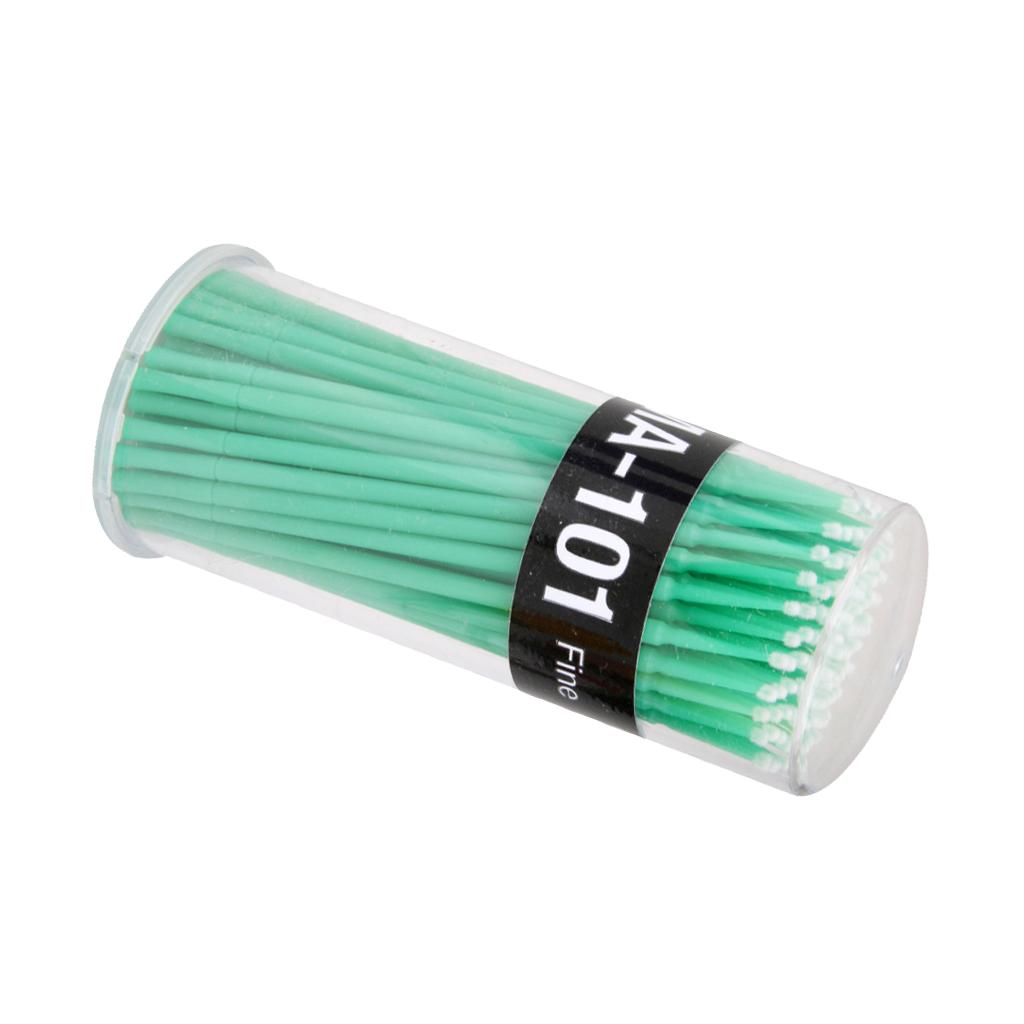 Maxbell 100Pcs Disposable Eyelash Extension Micro Brush Applicators Mascara - Green