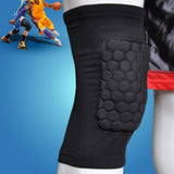 Maxbell Sports Honeycomb Antislip Basketball Knee Pad Sleeve Protective Gear Black L