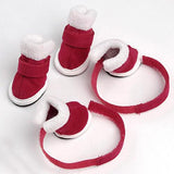 Maxbell Maxbell Warm Walking Pet Dog Cozy Shoes Boots Clothes Apparel 1# - Red