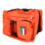 Maxbell Maxbell Zippered Hook Loop Fasteners Adjustable Straps Dog Backpack Travel Hiking Accessory Orange + Army Green