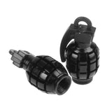 Maxbell 4 Black+Green Grenade Tyre Tire Valve Caps Dust Covers Bike Bicycle MTB BMX Car