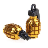 Maxbell 4x Grenade Bicycle Bike Motorcycle Car Tire Tyre Valve Dust Caps Golden Green
