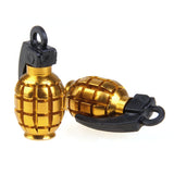 Maxbell 4x Grenade Bicycle Bike Motorcycle Car Tire Tyre Valve Dust Caps Golden Green