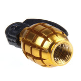 Maxbell 4x Grenade Bicycle Bike Motorcycle Car Tire Tyre Valve Dust Caps Golden Green