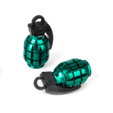 Maxbell 4x Grenade Bicycle Bike Motorcycle Car Tire Tyre Valve Dust Caps Golden Green