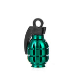 Maxbell 4 Black+Green Grenade Tyre Tire Valve Caps Dust Covers Bike Bicycle MTB BMX Car